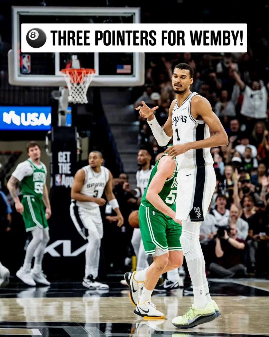 电竞直播入口-强悍!文班亚马又一纪录诞生,16胜1负+横扫联盟四强,总冠军有戏